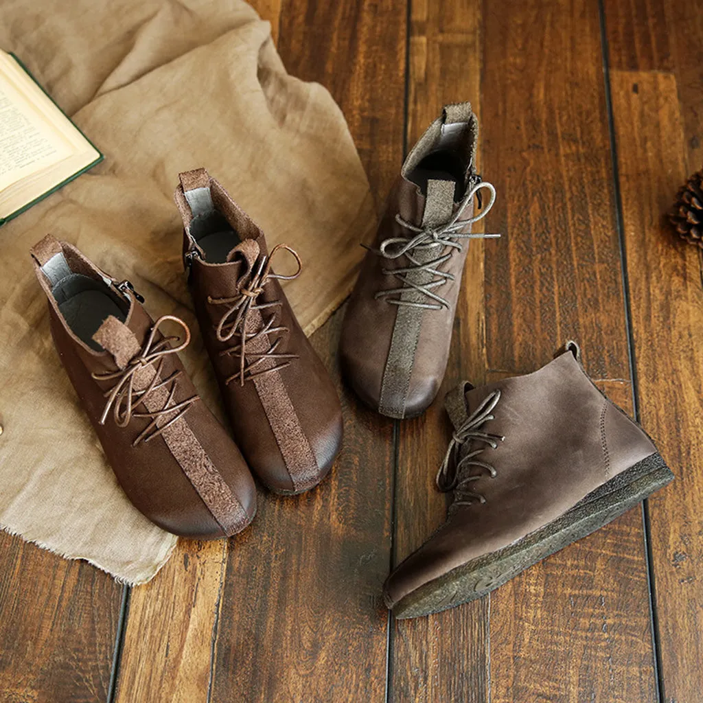 Autumn Retro Handmade Ankle Women's Boots | Gift Shoes