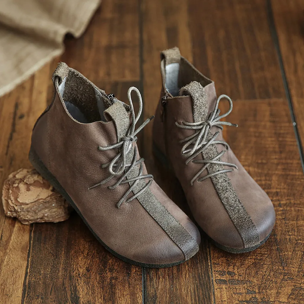 Autumn Retro Handmade Ankle Women's Boots | Gift Shoes