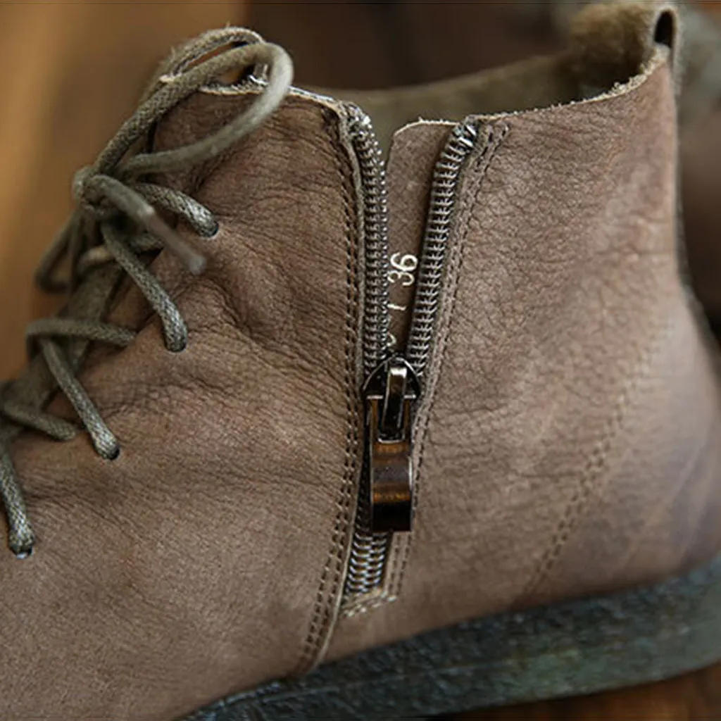 Autumn Retro Handmade Ankle Women's Boots | Gift Shoes