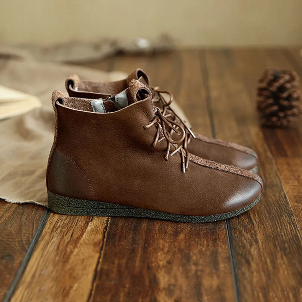 Autumn Retro Handmade Ankle Women's Boots | Gift Shoes