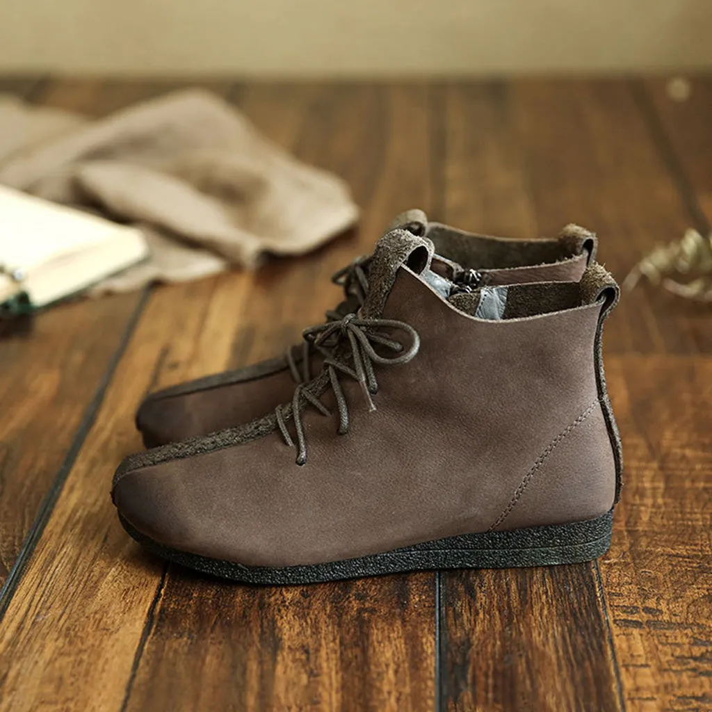 Autumn Retro Handmade Ankle Women's Boots | Gift Shoes
