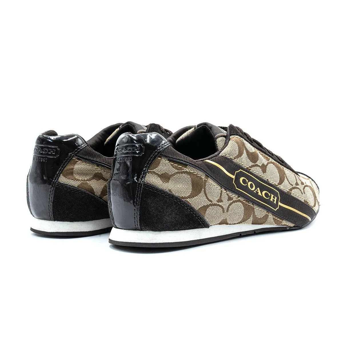 Coach Cc Logo Hillary Low-Top Sneakers Fabric Brown Colour For Women
