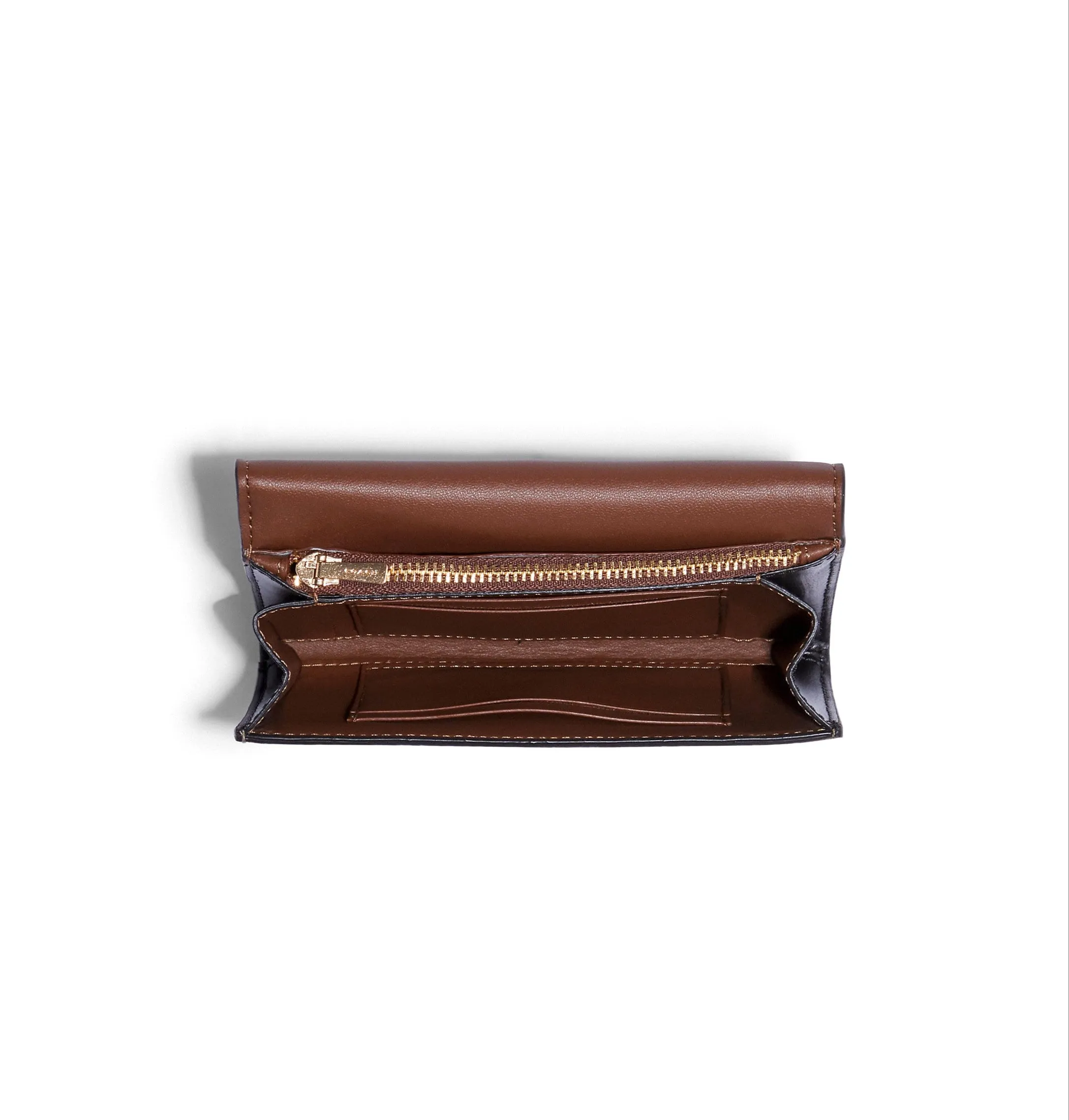 Coach Women's Khaki & Brown Multi Kleo Wallet In Blocked Signature Canvas