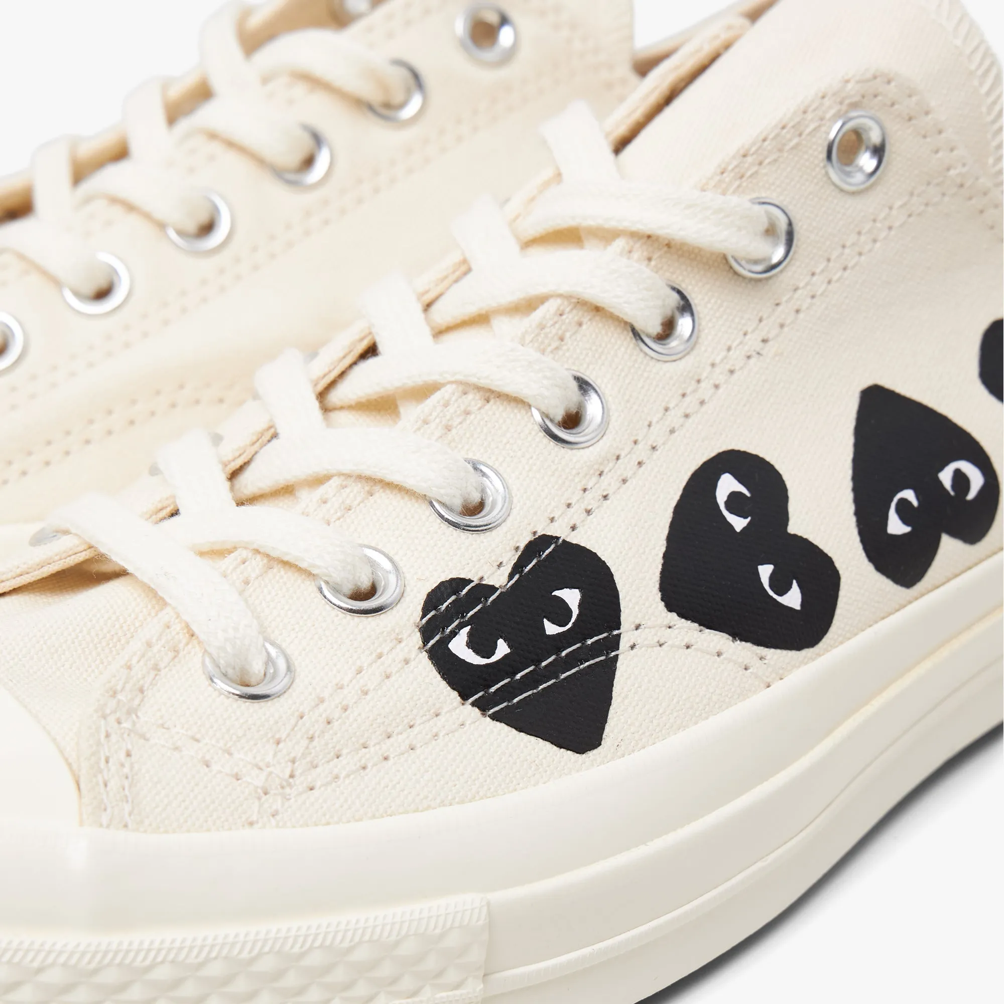 Converse x COMME des GARÇONS PLAY Chuck 70 Ox / Multi Heart Beige