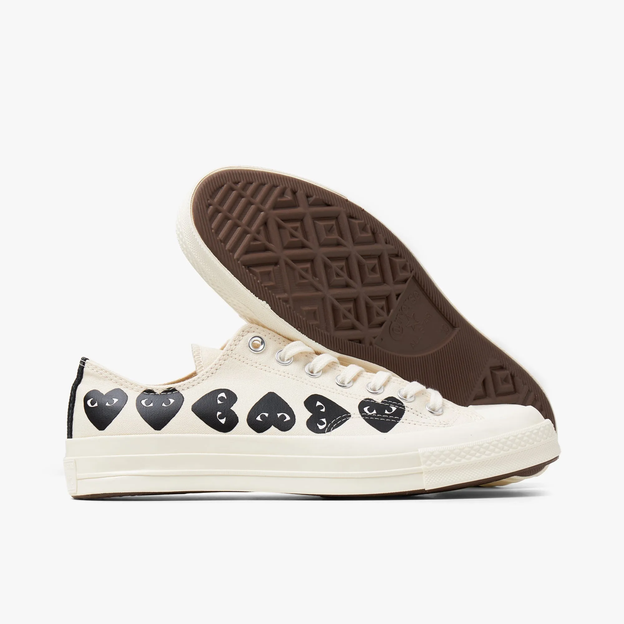 Converse x COMME des GARÇONS PLAY Chuck 70 Ox / Multi Heart Beige