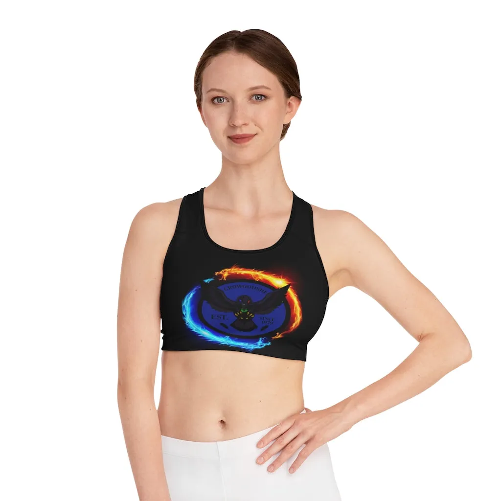 Crowgodshi Designer Ying Yang Dragons Sports Bra