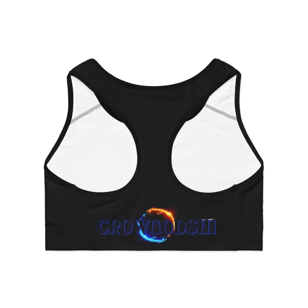 Crowgodshi Designer Ying Yang Dragons Sports Bra