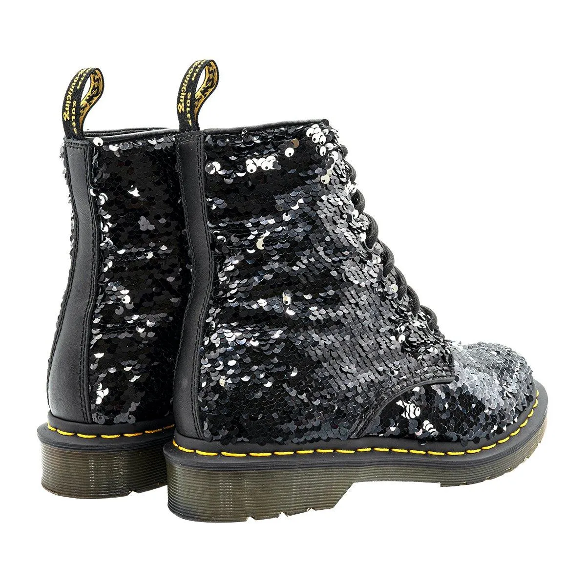 Dr. Martens 1460 Pascal Sequin Ankle Boots Fabric Black Colour For Women