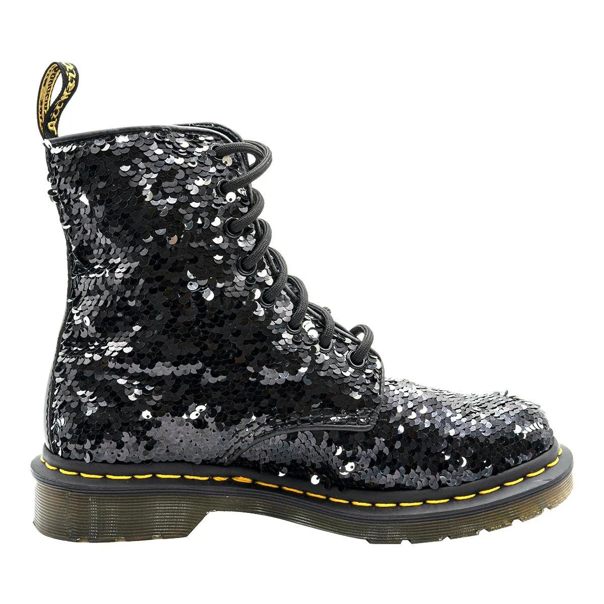 Dr. Martens 1460 Pascal Sequin Ankle Boots Fabric Black Colour For Women