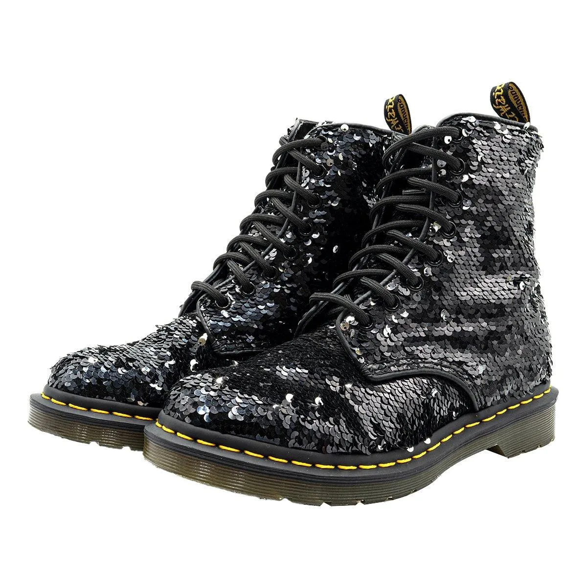 Dr. Martens 1460 Pascal Sequin Ankle Boots Fabric Black Colour For Women