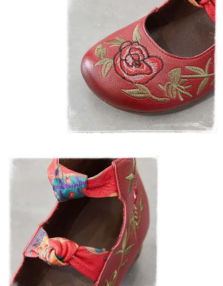 Ethnic Style Retro Embroidered Chunky Sandals