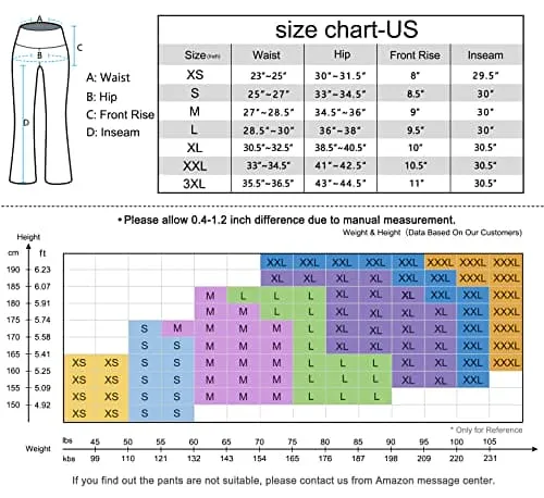 Heathyoga Women Bootcut High Waist Yoga Pants with Pockets, Black, X-Large