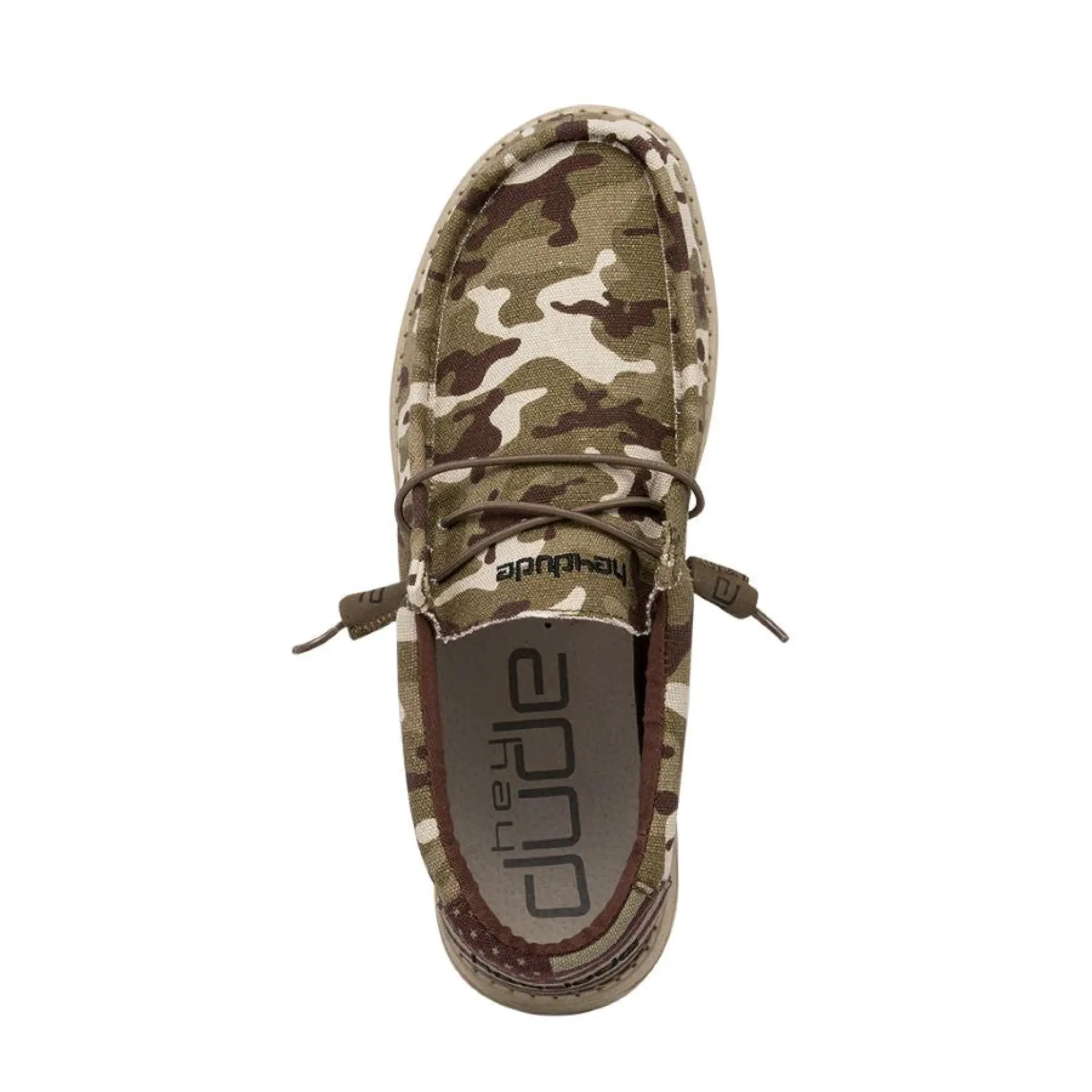 HEY DUDE KID'S WALLY YOUTH CAMO FLAG SLIP ON SHOES - 130137037