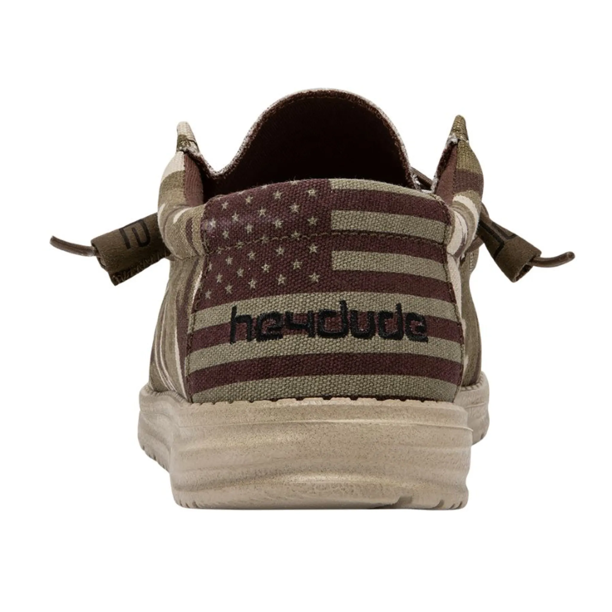 HEY DUDE KID'S WALLY YOUTH CAMO FLAG SLIP ON SHOES - 130137037