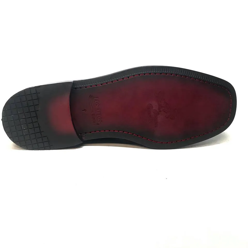 Los Altos Black Cherry Lace-Up Crocodile Dress Boots