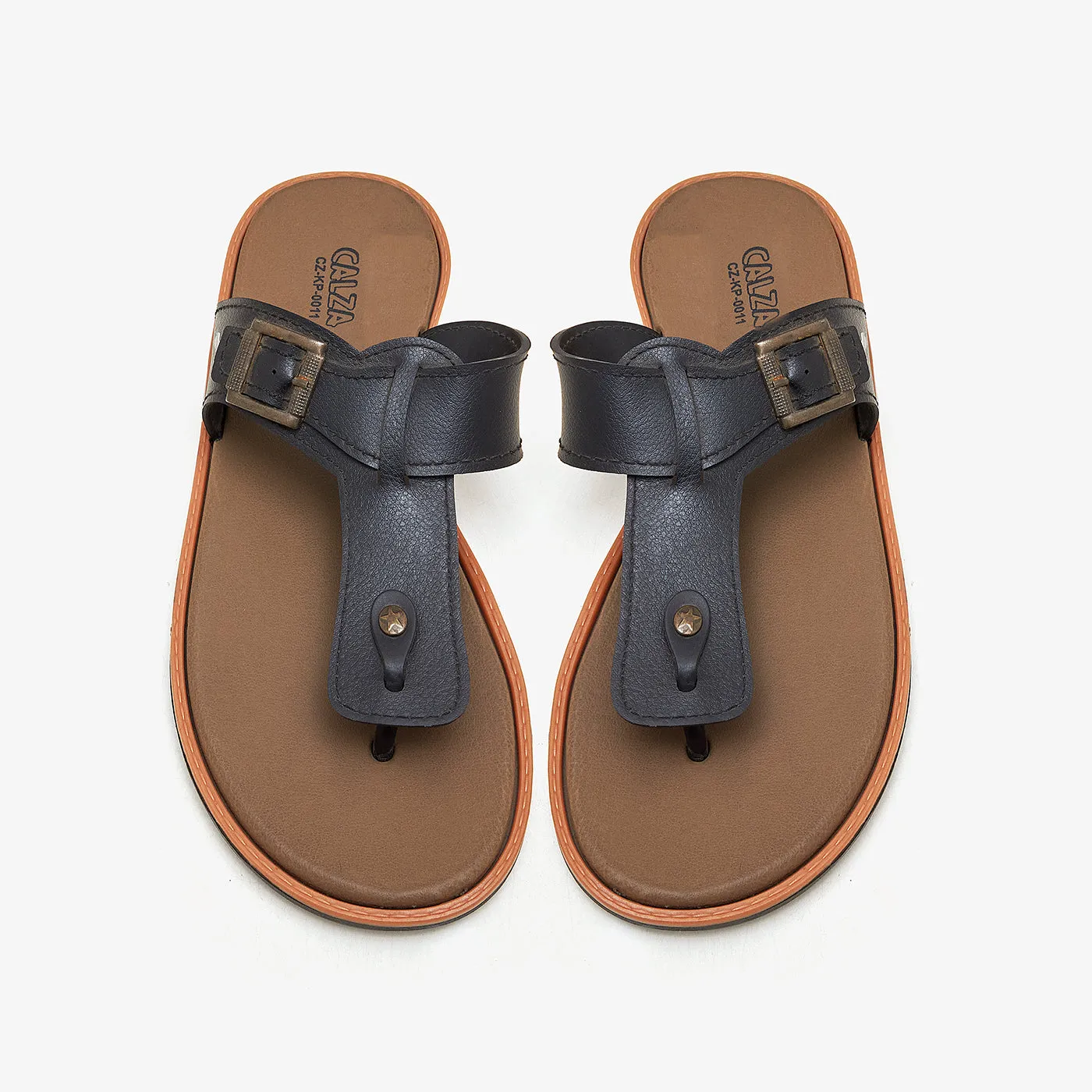 Men's Basic Buckled Chappal