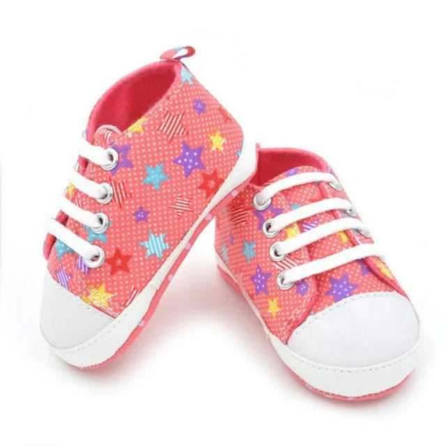 New High quality baby shoes girls boys 2016 fashion rainbow canvas shoes soft prewalkers casual baby shoes WY-01