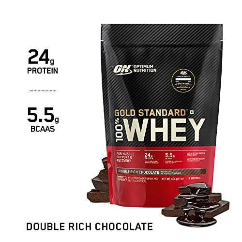 Optimum Nutrition (ON) Gold Standard 100% Whey Protein Powder - 1 lb (Double Rich Chocolate), Primary Source Isolate