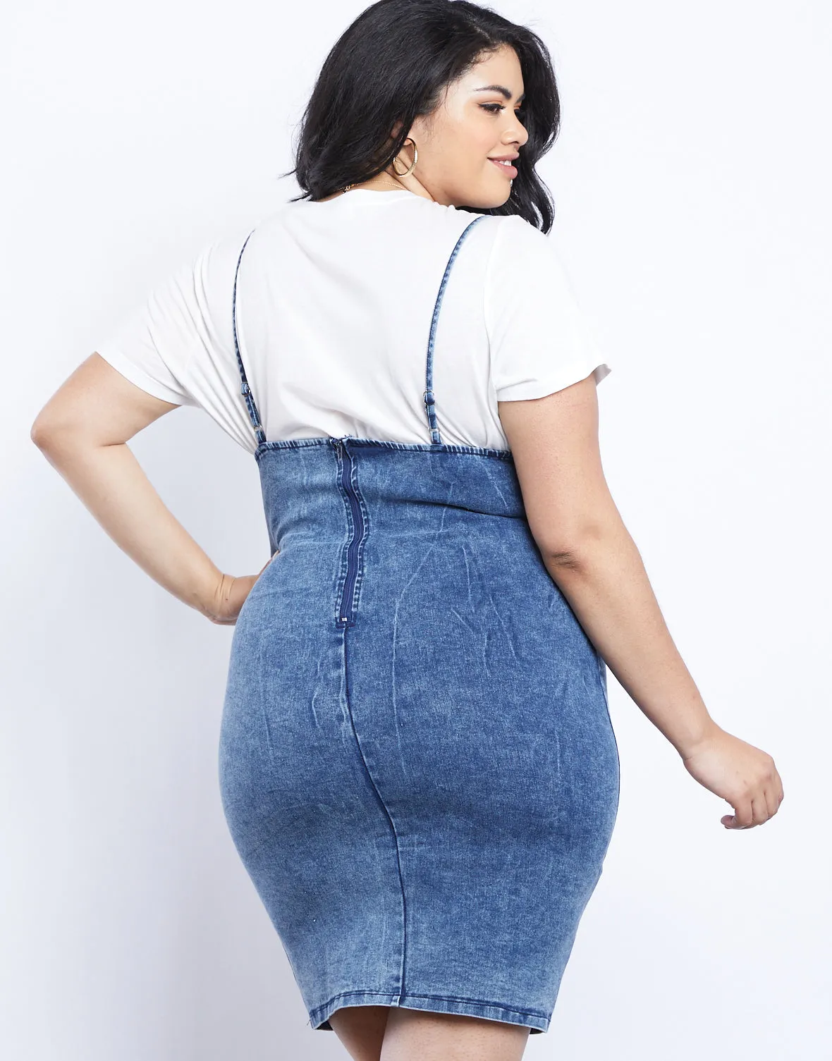 Plus Size Denim Dreams Lace Up Dress