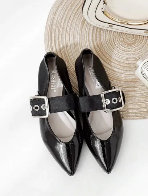 Princess Toe Buckle Strap Flat Shoes