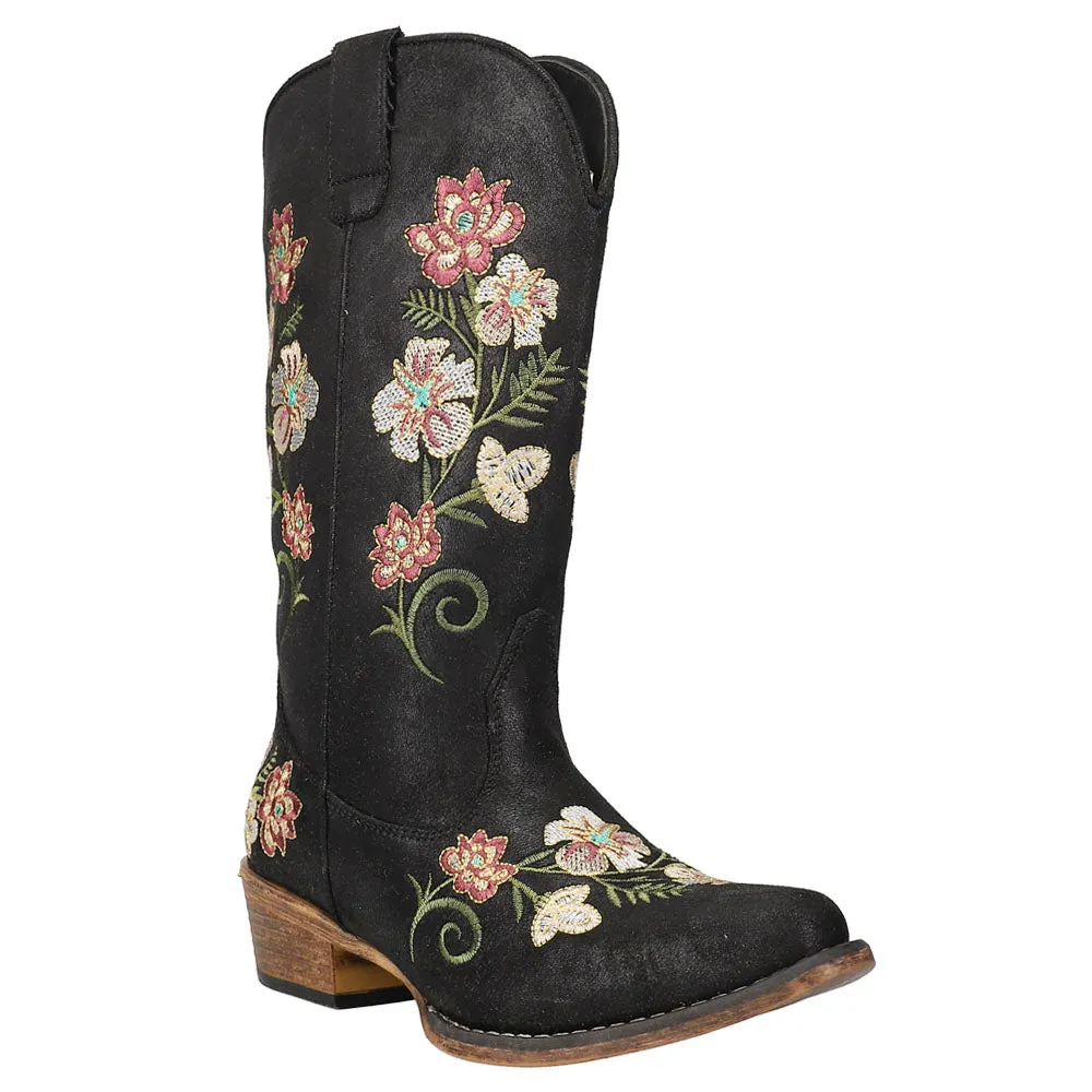 Riley Floral Snip Toe Cowboy Boots