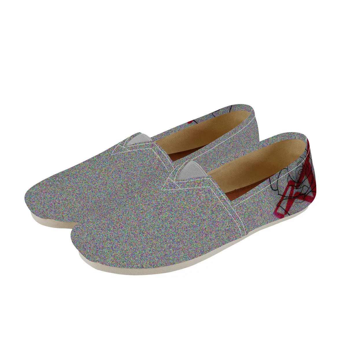 RVT Brand Womens DesignerCasual Flat Driving Shoe-Red Noise