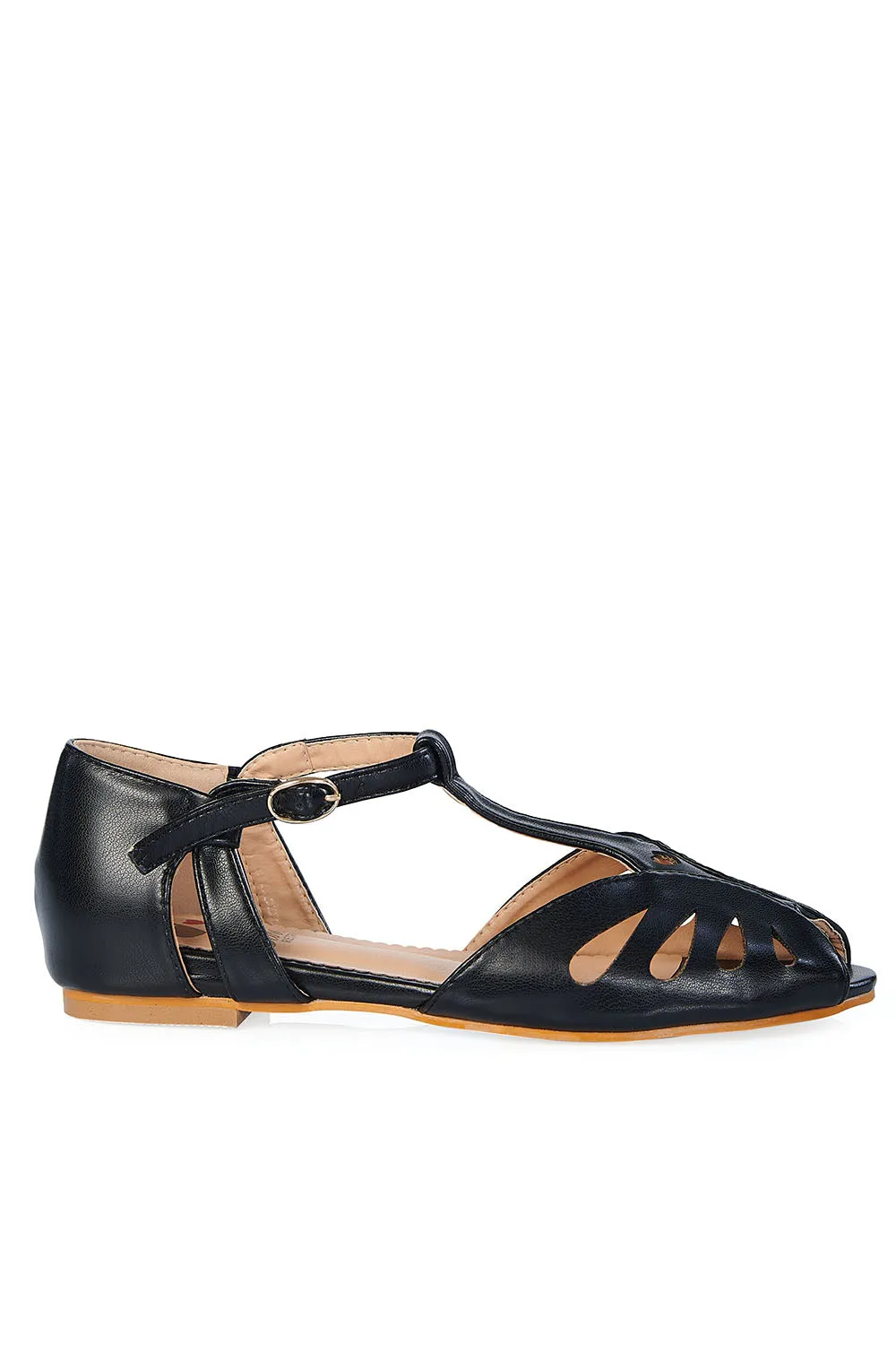 Secret Love Flat Sandals in Black by Banned