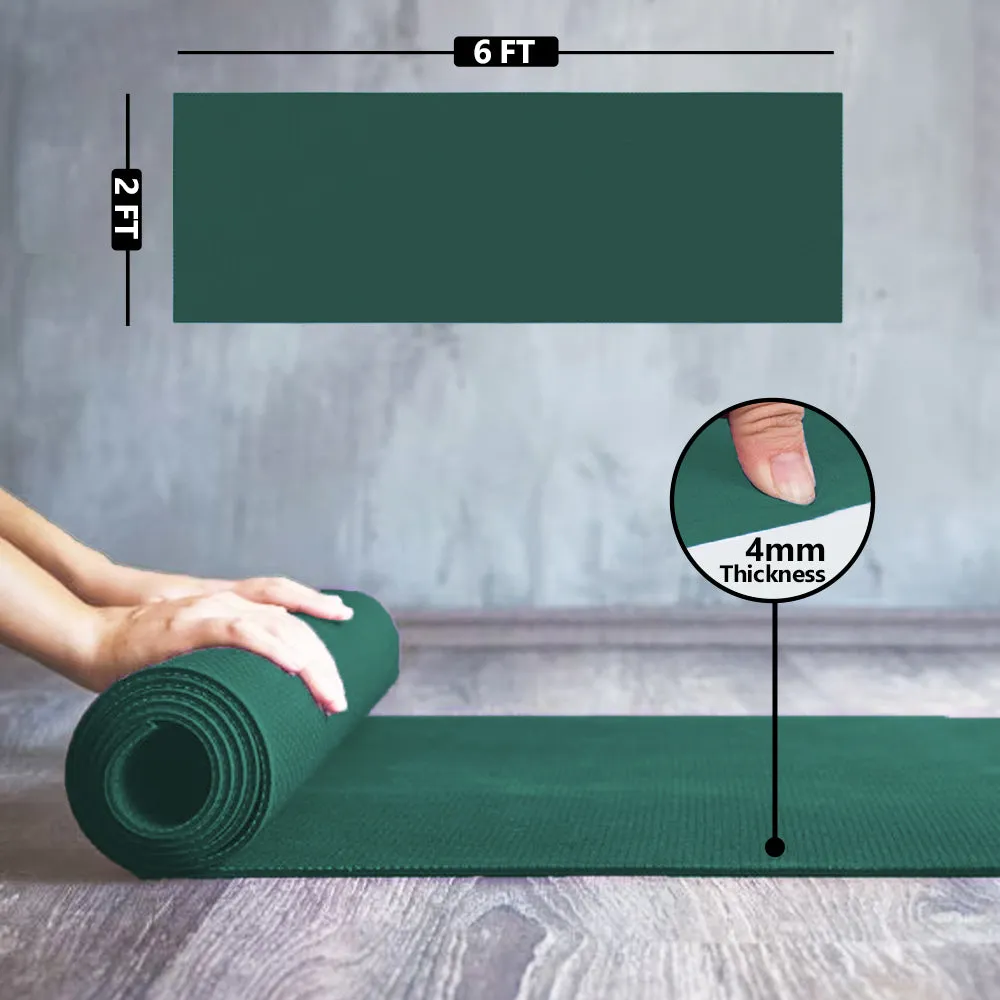 WErFIT 4mm Soft Premium EVA Yoga Mat, Anti Skid, Home Exercise & Gym workout, for Men Green 4 mm Yoga Mat