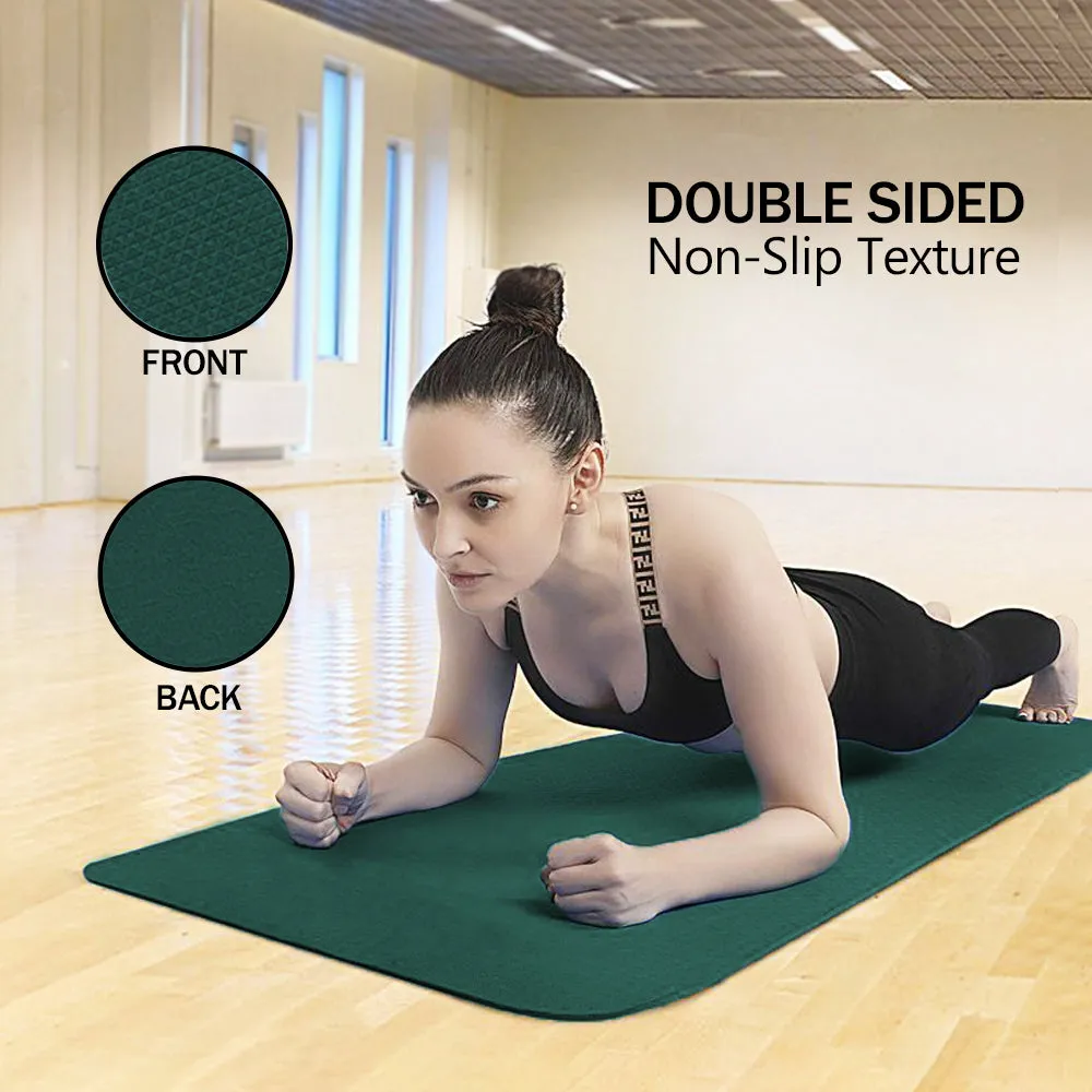 WErFIT 4mm Soft Premium EVA Yoga Mat, Anti Skid, Home Exercise & Gym workout, for Men Green 4 mm Yoga Mat