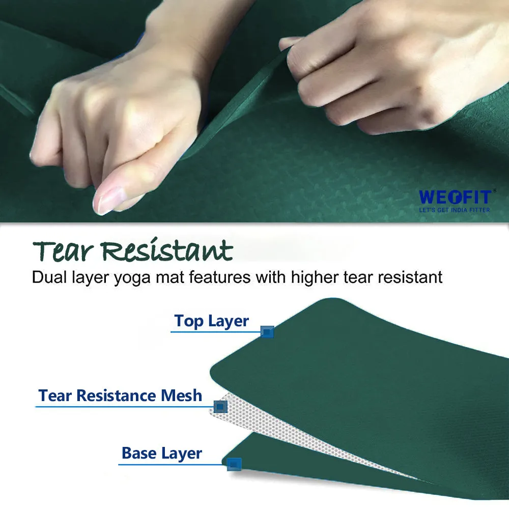 WErFIT 4mm Soft Premium EVA Yoga Mat, Anti Skid, Home Exercise & Gym workout, for Men Green 4 mm Yoga Mat