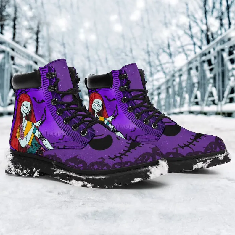 Women winter chunky platform Halloween cartoon graphic lace up snow boots
